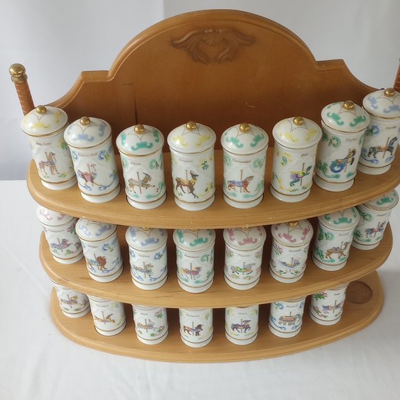 Lenox Accents Vintage 993 Lenox Carousel Spice Jars Rack Poshmark